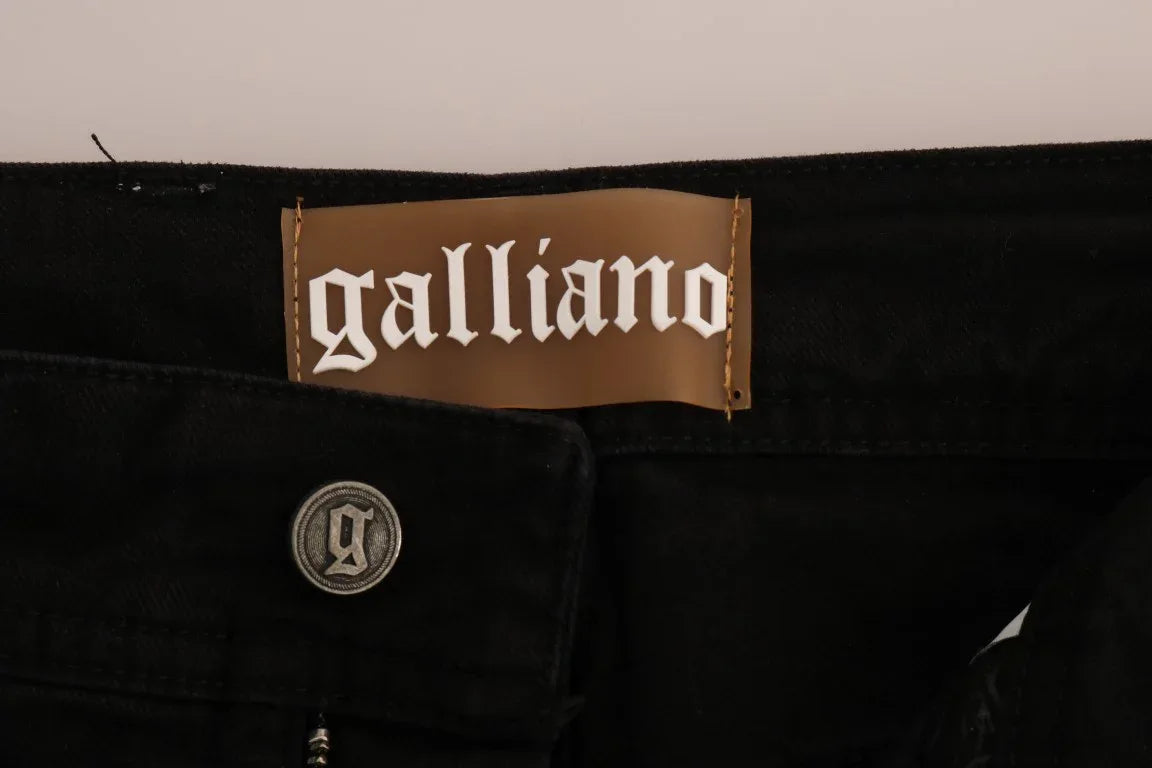John Galliano Black Cotton Denim Stretch Regular Fit Jeans - Zeiniez