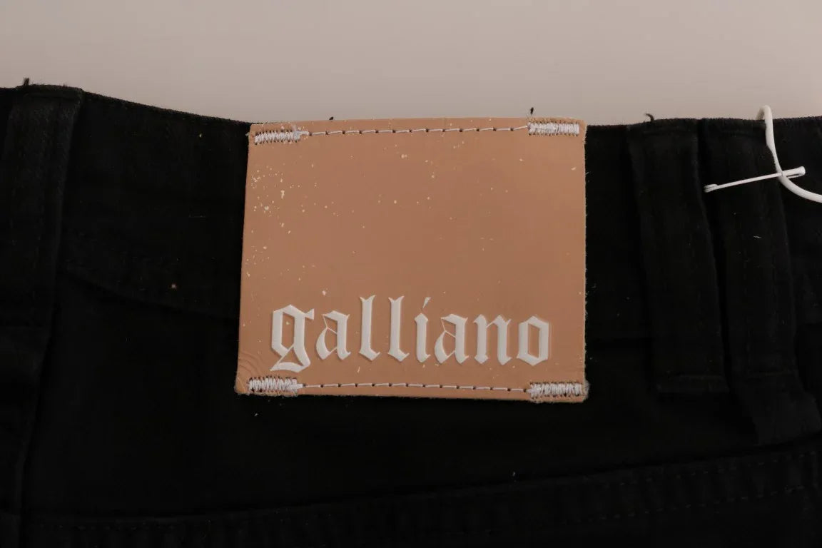 John Galliano Black Cotton Denim Stretch Regular Fit Jeans - Zeiniez