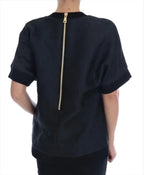 Dolce & Gabbana Black Brocade Cocktail Crystal Sweater - Zeiniez