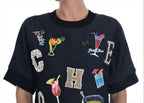 Dolce & Gabbana Black Brocade Cocktail Crystal Sweater - Zeiniez