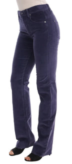 Ermanno Scervino Purple Corduroy Stretch Bootcut Pants - Zeiniez