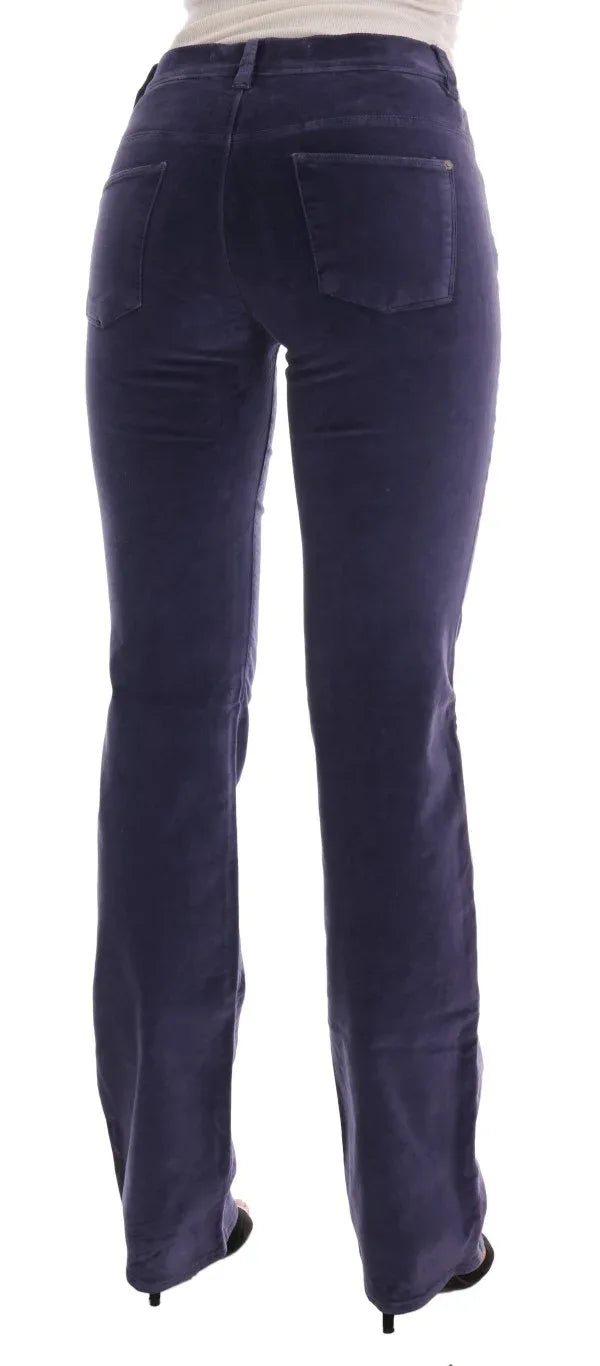 Ermanno Scervino Purple Corduroy Stretch Bootcut Pants - Zeiniez