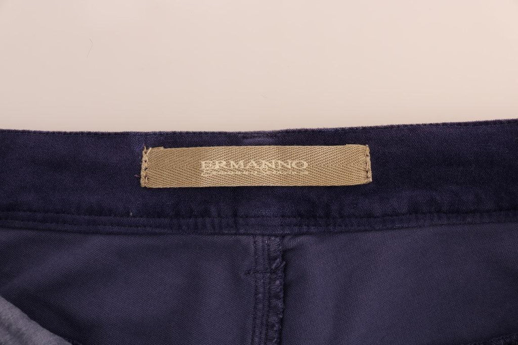 Ermanno Scervino Purple Corduroy Stretch Bootcut Pants - Zeiniez