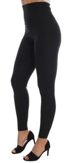 Dolce & Gabbana Gray Cashmere Ribbed Stretch Tights - Zeiniez