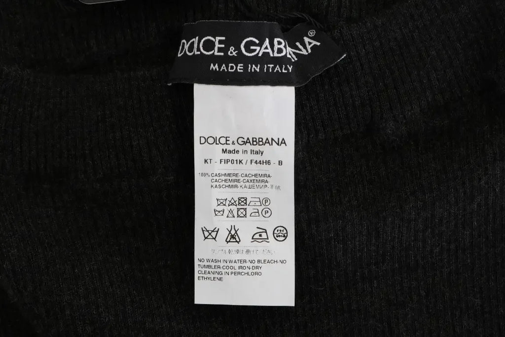 Dolce & Gabbana Gray Cashmere Ribbed Stretch Tights - Zeiniez