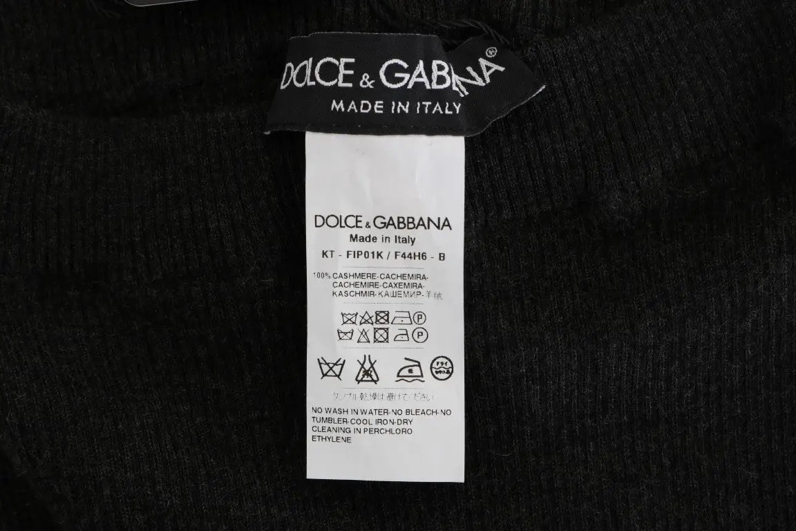Dolce & Gabbana Gray Cashmere Ribbed Stretch Tights - Zeiniez