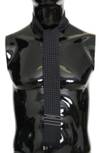 Dolce & Gabbana Dark Blue Polka Dotted Silk Scarf - Zeiniez