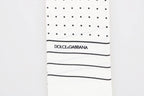 Dolce & Gabbana White Polka Dotted Silk Skinny Scarf - Zeiniez