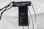 Dolce & Gabbana White Polka Dotted Silk Skinny Scarf - Zeiniez