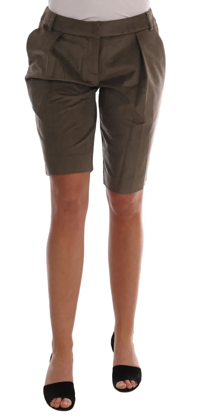 Ermanno Scervino Brown Velvet Bermuda Shorts - Zeiniez
