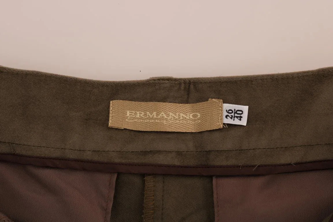 Ermanno Scervino Brown Velvet Bermuda Shorts - Zeiniez