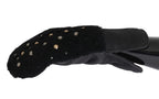 Dolce & Gabbana Black Leather Shearling Studded Gloves - Zeiniez