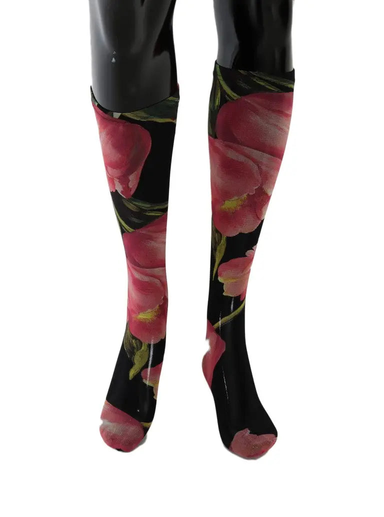 Dolce & Gabbana Multicolor Floral Tulip Nylon Socks - Zeiniez
