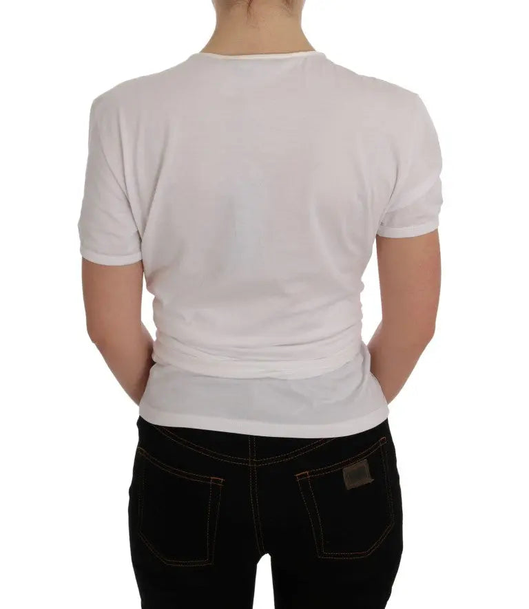 Dolce & Gabbana White Cotton Silk T-Shirt - Zeiniez
