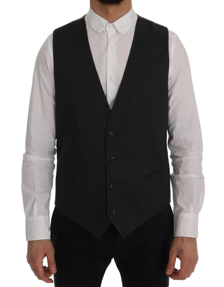 Dolce & Gabbana Gray STAFF Cotton Rayon Vest - Zeiniez