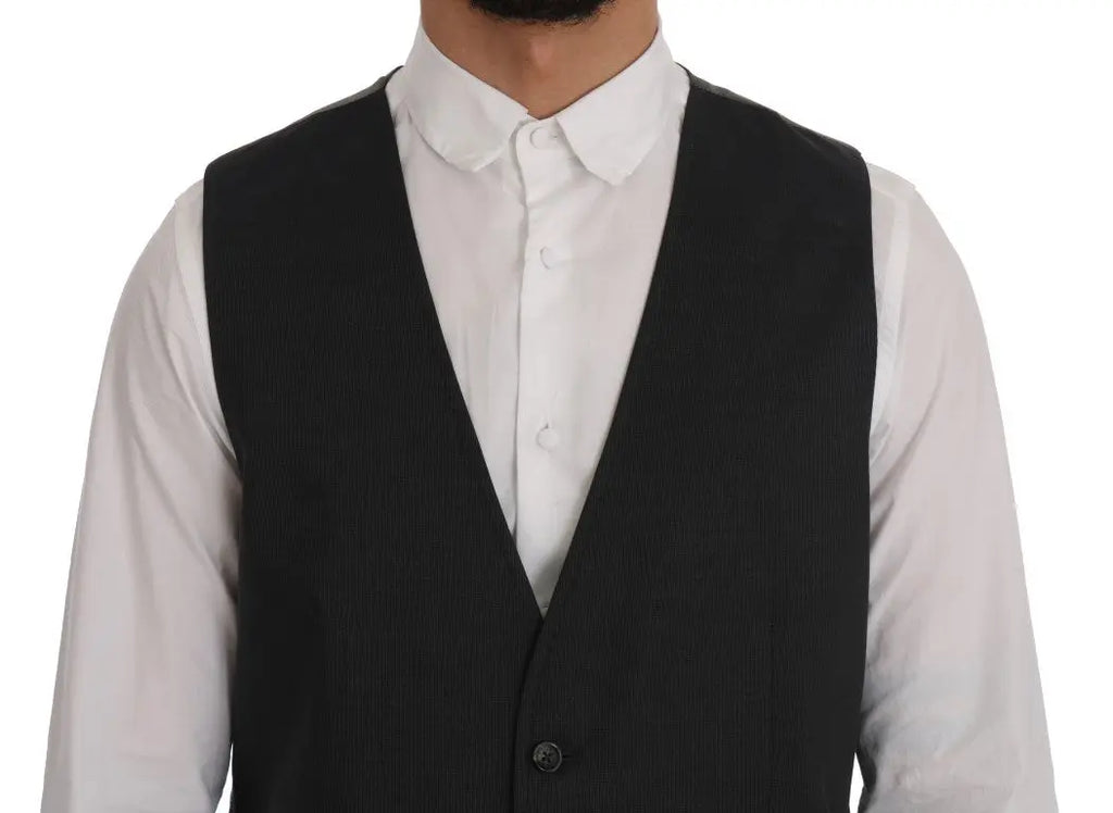 Dolce & Gabbana Gray STAFF Cotton Rayon Vest - Zeiniez