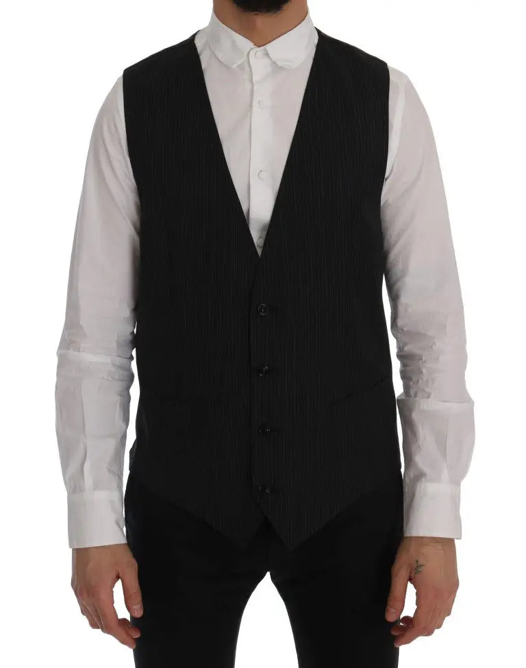 Dolce & Gabbana Gray Wool Stretch Vest - Zeiniez