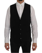 Dolce & Gabbana Black STAFF Cotton Rayon Vest - Zeiniez