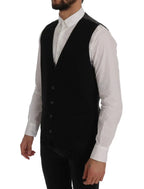 Dolce & Gabbana Black STAFF Cotton Rayon Vest - Zeiniez