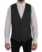 Dolce & Gabbana Gray STAFF Cotton Rayon Vest - Zeiniez
