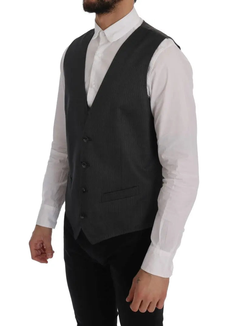 Dolce & Gabbana Gray STAFF Cotton Rayon Vest - Zeiniez