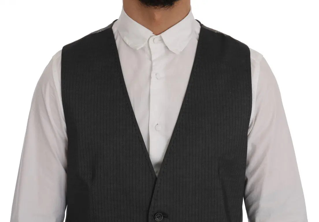 Dolce & Gabbana Gray STAFF Cotton Rayon Vest - Zeiniez