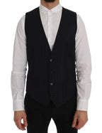 Dolce & Gabbana Blue Wool Stretch Vest - Zeiniez