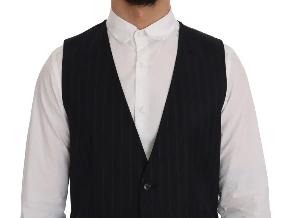 Dolce & Gabbana Blue Wool Stretch Vest - Zeiniez