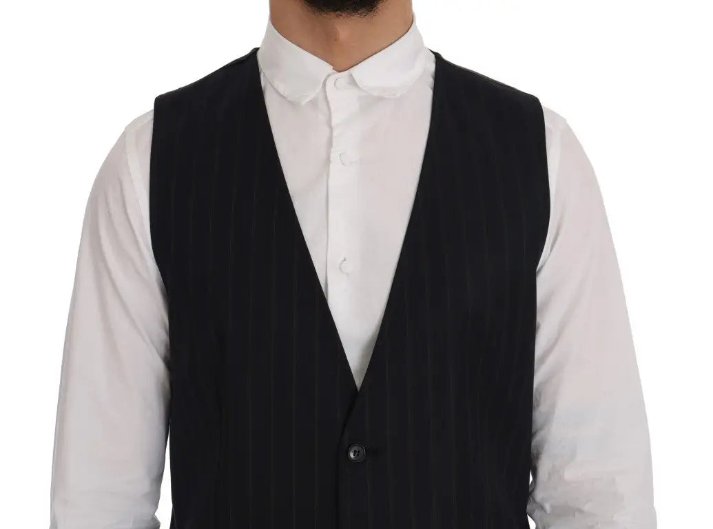 Dolce & Gabbana Blue Wool Stretch Vest - Zeiniez