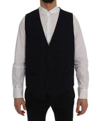 Dolce & Gabbana Blue STAFF Wool Stretch Vest - Zeiniez