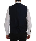 Dolce & Gabbana Blue STAFF Wool Stretch Vest - Zeiniez