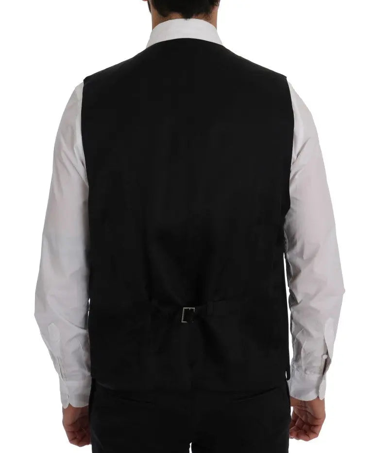 Dolce & Gabbana Black STAFF Wool Stretch Vest - Zeiniez