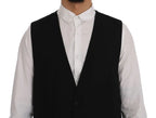 Dolce & Gabbana Black STAFF Wool Stretch Vest - Zeiniez