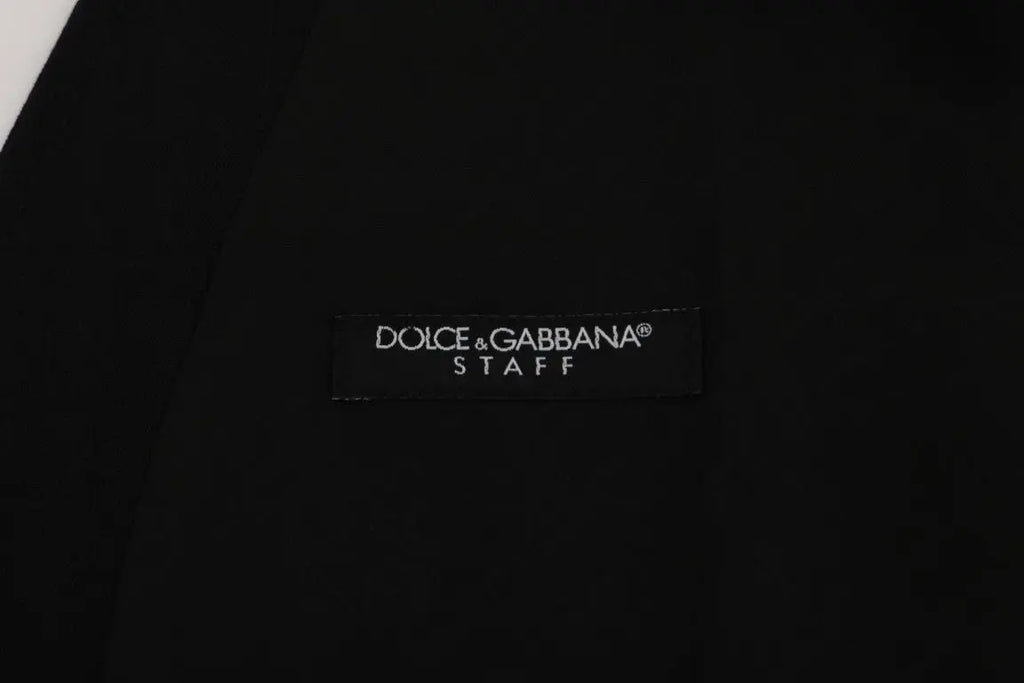 Dolce & Gabbana Black STAFF Wool Stretch Vest - Zeiniez