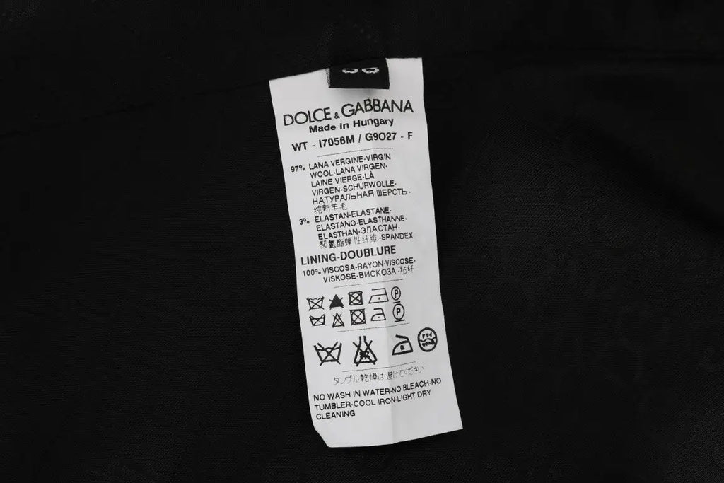 Dolce & Gabbana Black STAFF Wool Stretch Vest - Zeiniez