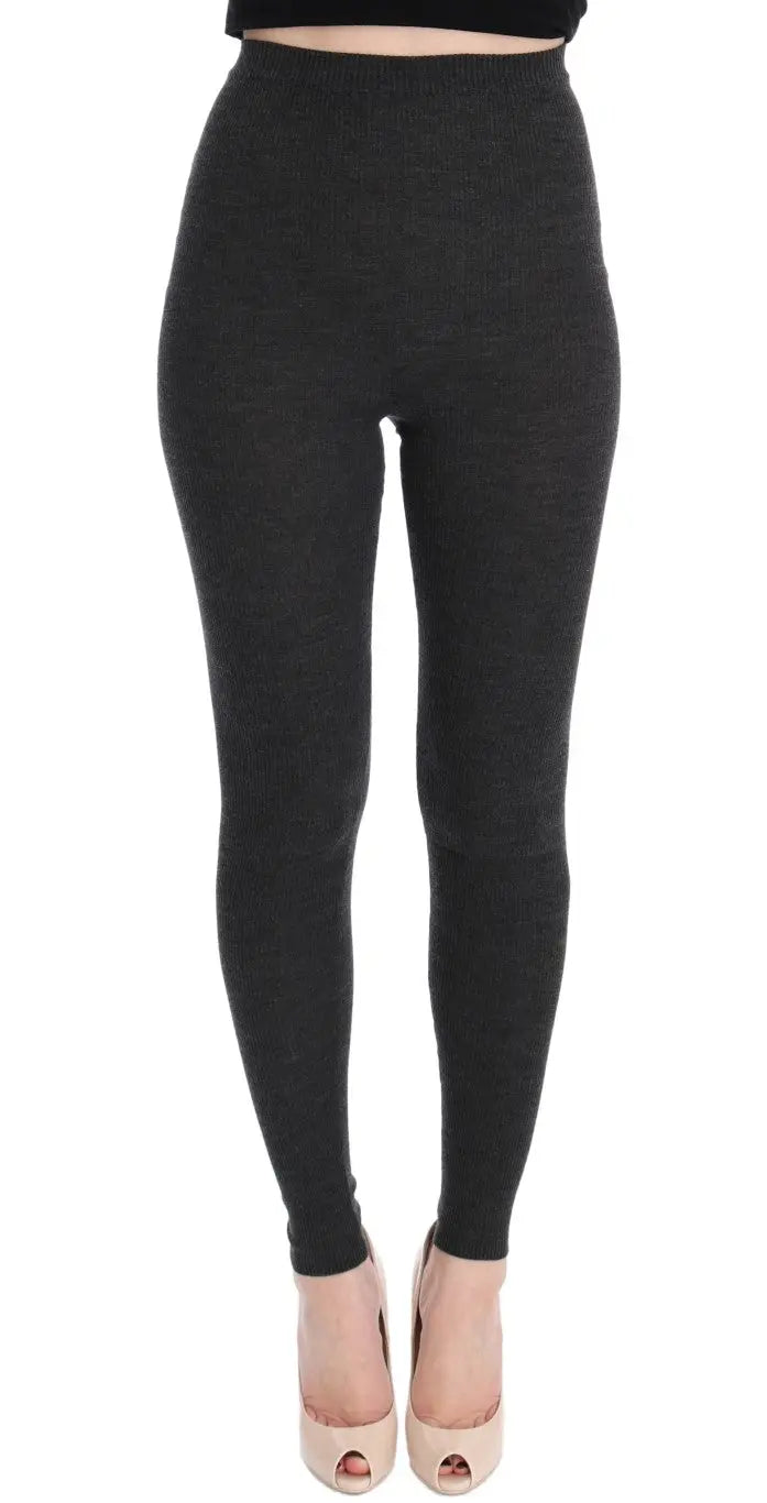 Dolce & Gabbana Gray Wool Stretch Tights - Zeiniez
