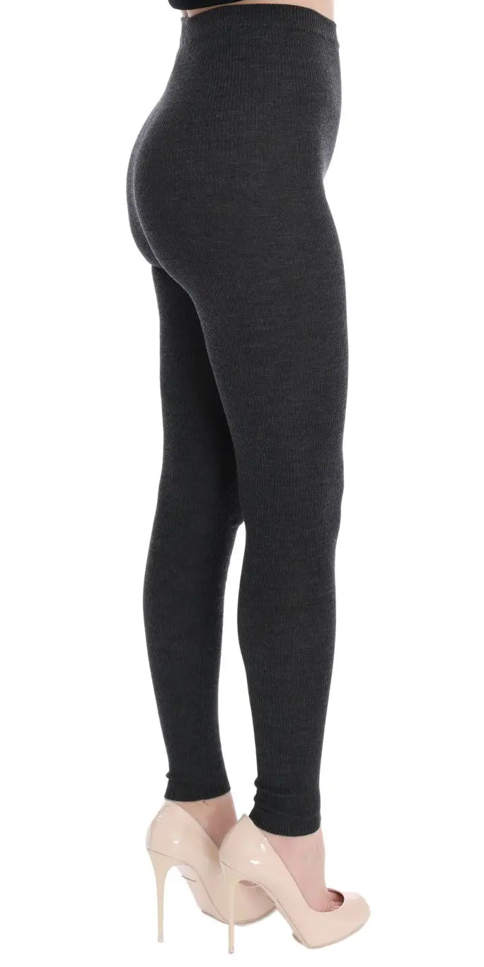 Dolce & Gabbana Gray Wool Stretch Tights - Zeiniez