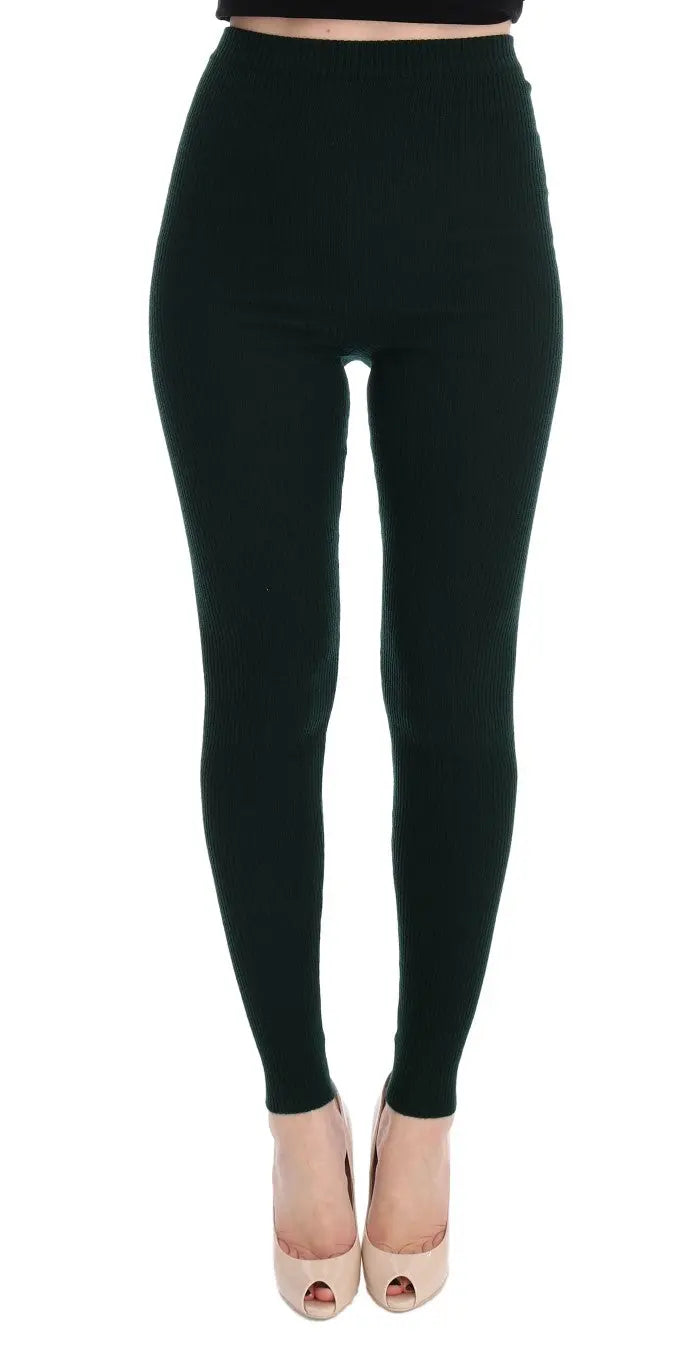 Dolce & Gabbana Green Wool Stretch Tights - Zeiniez