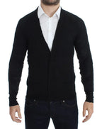 Costume National Black Fine Wool Button Cardigan - Zeiniez