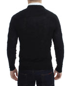Costume National Black Fine Wool Button Cardigan - Zeiniez