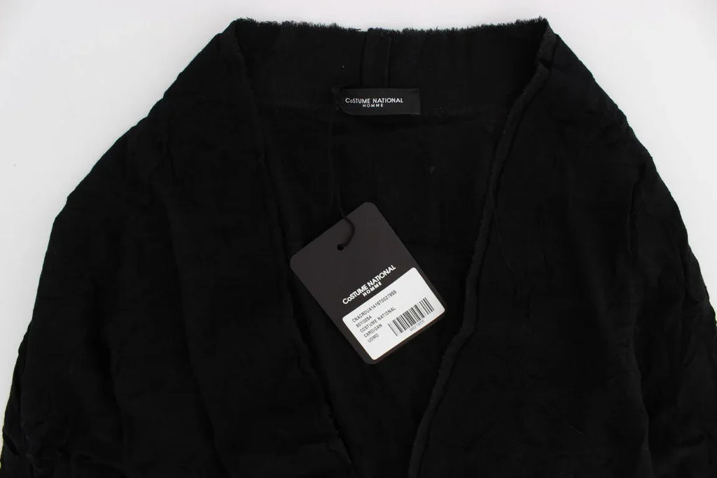 Costume National Black Fine Wool Button Cardigan - Zeiniez