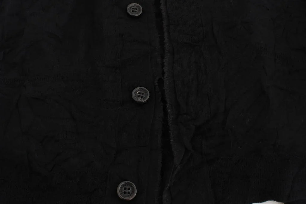 Costume National Black Fine Wool Button Cardigan - Zeiniez