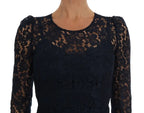 Dolce & Gabbana Blue Taormina Floral Lace Sheath Dress - Zeiniez