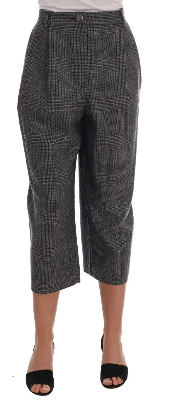 Dolce & Gabbana Gray Wool Capri Pants - Zeiniez