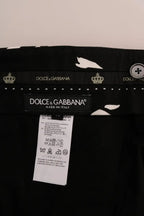 Dolce & Gabbana Black Tree Cotton Stretch Pants - Zeiniez