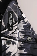 Dolce & Gabbana Gray Banana Leaf Cotton Pants - Zeiniez