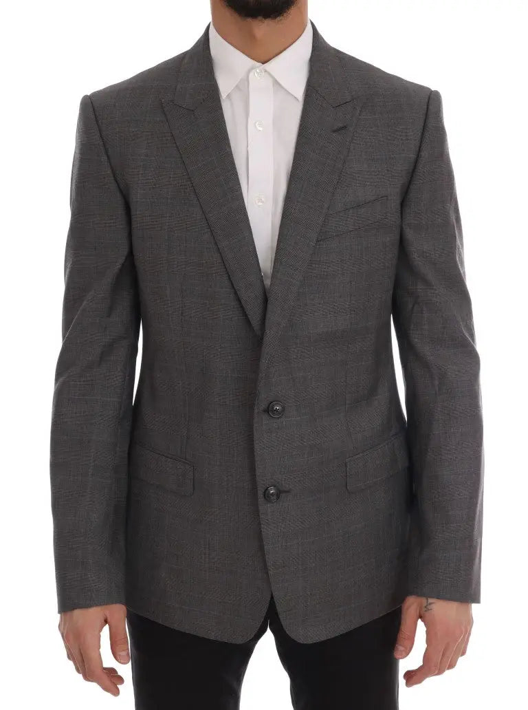 Dolce & Gabbana Gray Wool MARTINI Slim Blazer - Zeiniez