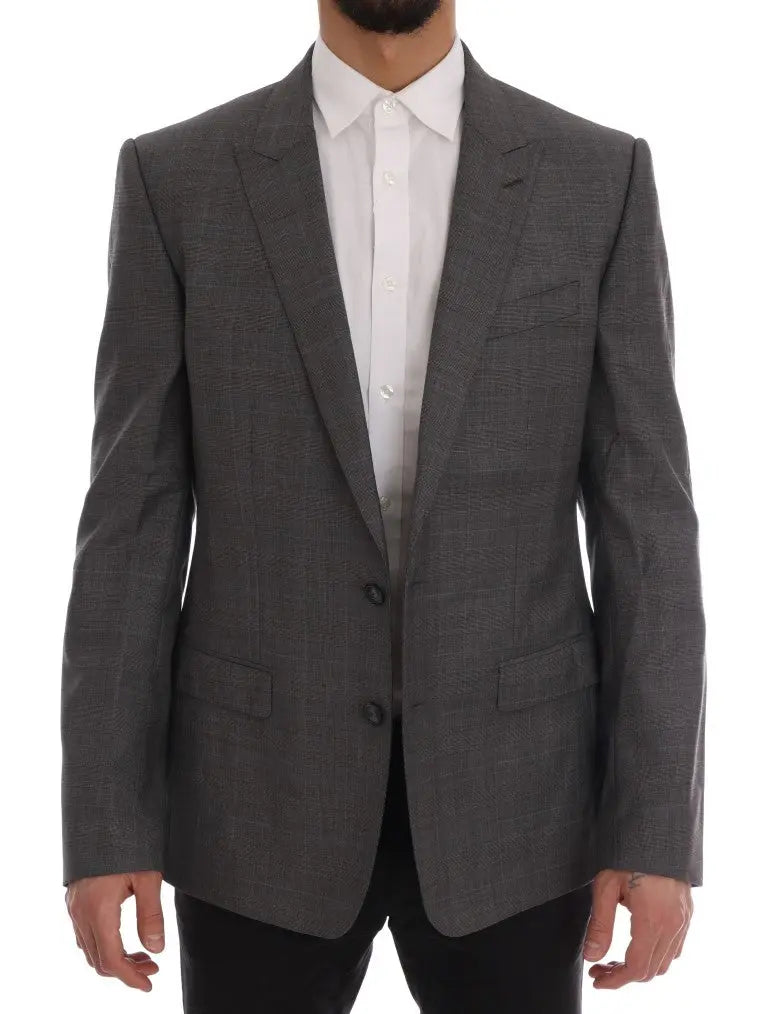 Dolce & Gabbana Gray Wool MARTINI Slim Blazer - Zeiniez
