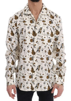 Dolce & Gabbana White Silk JAZZ Motive Print Shirt - Zeiniez