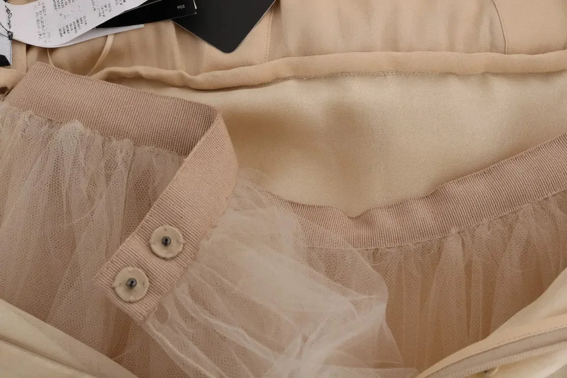 Dolce & Gabbana Gold Silk Crystal Embellished Dress - Zeiniez